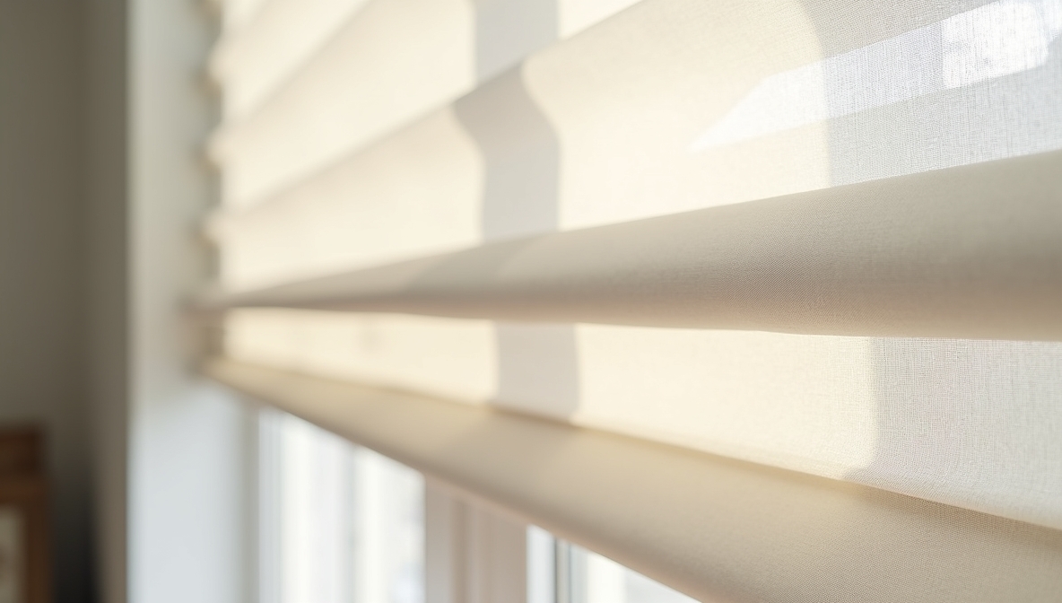 Elegant roman shades with soft fabric folds